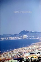 1967 Busy Beach Scene From Hotel Mediterraneo Riccione Italy Kodachrome Slide - £2.78 GBP