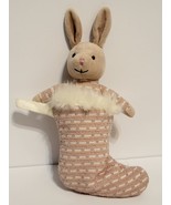 JELLYCAT 10&quot; Bunny Shimmer Stocking Plush Rabbit Pink Nursery GREAT COND... - £11.81 GBP