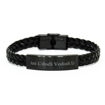 Ani L&#39;dodi Vedodi Li Braided Vegan Leather Bracelet  Romantic Jewish Gift - £17.41 GBP