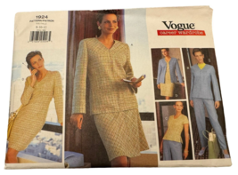 Vogue Sewing Pattern 1924 Misses Jacket Dress Top Skirt Pants Career Sz 8-12 UC - $12.99