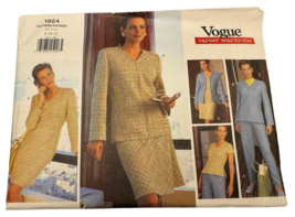 Vogue Sewing Pattern 1924 Misses Jacket Dress Top Skirt Pants Career Sz 8-12 UC - £10.20 GBP