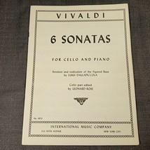 Antonio Vivaldi 6 Sonatas For Cello and Piano Sheetmusic #1852, Conductor Notes - £12.53 GBP