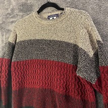 Woods &amp; Gray Vintage Sweater Mens Large Striped Colorblock Knit Cottagecore Cozy - £18.34 GBP