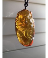 Natural Burmese Amber Myanmar Amber necklace Dharma Statue Buddhism daru... - $376.20