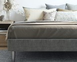 Ivy Upholstered Platform Bed, Gray, Full - £212.44 GBP