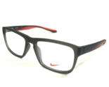 Nike Eyeglasses Frames 7104 030 Matte Gray Neon Red Fade Square 54-17-140 - $65.23