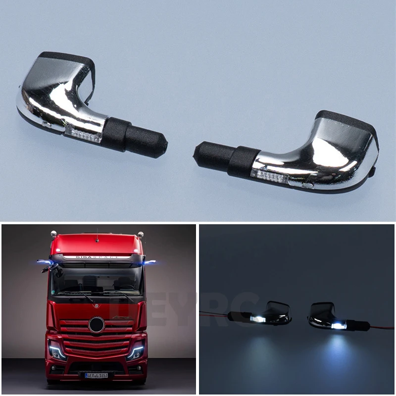 2pcs Simulation Electronic Rearview Mirror Parts for 1/14 Tamiya RC Dump Truck - £33.05 GBP