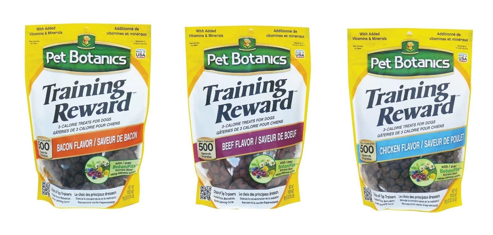 Low Calorie Botanical Dog Training Reward Treats Meaty Aroma 20 oz Bags