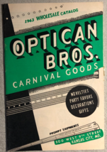 OPTICAN BROS. CARNIVAL GOODS 1963 illustrated 72-page catalog with prices - $19.79