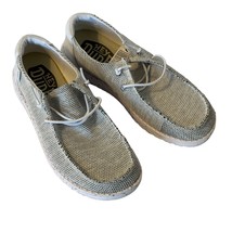 Hey Dude Wendy Sox Womens Size 7 Stone White Slip On Woven Casual Shoes - $39.48