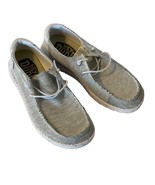 Hey Dude Wendy Sox Womens Size 7 Stone White Slip On Woven Casual Shoes - £31.05 GBP