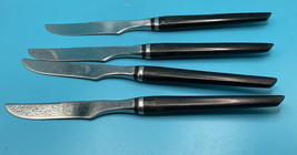 Vintage  Stainless Black Handle 4pc Table Knife Set Japan MCM - £13.55 GBP