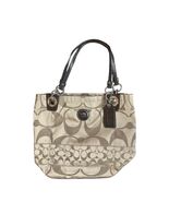 Coach Alex Tan Brown Sateen Signature Tote Shoulder Bag Purse 14449 w/ H... - $59.39