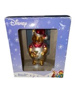 Winnie the Pooh Blown Glass Christmas Ornament Red Ribbon in Box 4&quot; x 2&quot;... - $376.79 MXN