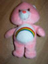 9&quot; Cheer Bear Care Bear Bean Bag Plush Stuffed Animal 2002 Pink Rainbow ... - $15.00