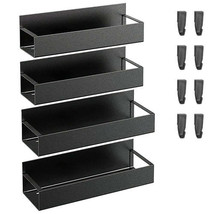 [Pack of 2] 4Pcs Spice Rack Strong Magnetic Seasoning Storage Shelf with 8 Re... - £50.83 GBP