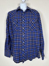 Wrangler Men Size XL Multicolor Check Plaid Soft Woven Snap Up Western Shirt - £7.03 GBP