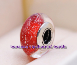925 Sterling Silver Disney Snow White&#39;s  Signature Color Murano Glass Charm - £3.59 GBP