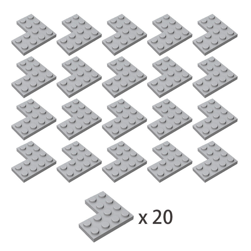 20x Light Gray Part 2639 Corner Plate 2x4x4 Building Pieces Bulk 100% Co... - $7.78