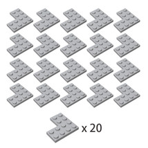 20x Light Gray Part 2639 Corner Plate 2x4x4 Building Pieces Bulk 100% Compatible - £6.21 GBP