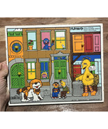 Here&#39;s Sesame Street Wooden Puzzle Playskool 376-2 Vintage 6 Piece Peg M... - €9,81 EUR