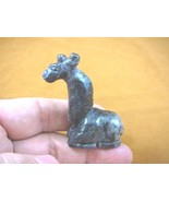 (Y-GIR-SI-721) blue sitting GIRAFFE carving FIGURINE gemstone I love gir... - €15,03 EUR
