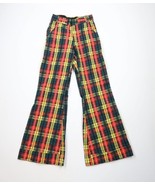 Vintage 70s Streetwear Womens 28 Plaid Seersucker Bell Bottoms Pants Pla... - $2,223.18 MXN