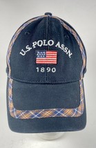 US Polo Assn 1890 Embroidered Flag Hat / Cap Blue with Plaid Trim Hook &amp;... - £21.18 GBP