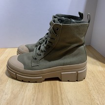 No Boundaries Women&#39;s Bump Toe Combat Boots, 8W Green Memory Foam - $23.28