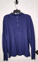 Peter Millar 1/4 Zip Sweater Men&#39;s XL Crown Sport Blue Pullover Cotton Golf - $11.75