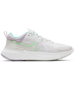 Nike Women&#39;s React Miler 2 Running Shoes Platinum Tint / Green Glow / White - £59.67 GBP