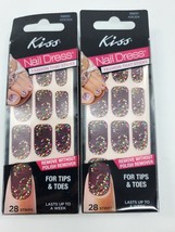 2 x KISS Dress 28 Nail Polish Strips For Tips Nail &amp; Toes 59850  Bling KDS30X - £5.50 GBP