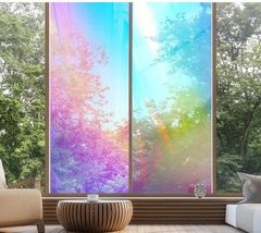 Privacy Window Film ~ Window Sticker ~ 17.7" x 78.7" ~ 3D IRIDESCENT RAI... - $25.00
