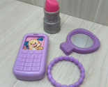 Fisher price Laugh and Learn purse pieces purple phone bracelet mirror +... - £7.94 GBP