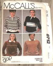 McCall&#39;s Pattern 8712 Misses&#39; Men&#39;s Pullover Stretch Knit Tops Size M 36-38 Vtg - $7.00