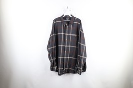 Vintage 90s Streetwear Mens 2XLT Faded Collared Flannel Button Down Shirt Plaid - £31.87 GBP