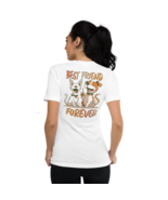  Unisex Short Sleeve V-Neck T-Shirt – Best Friend Back Print White - $77.49 CAD