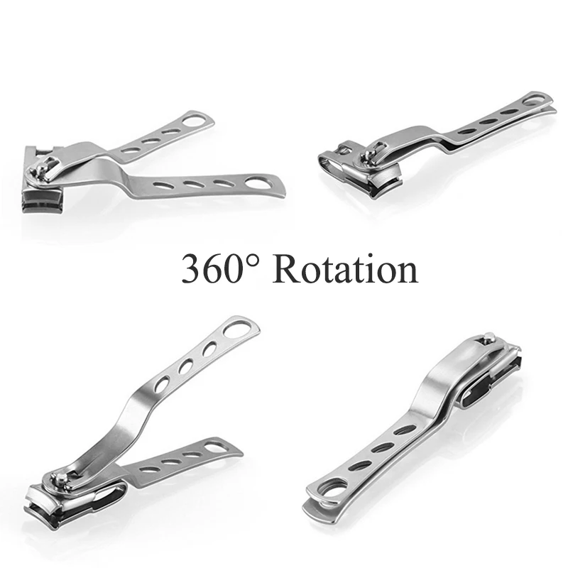Sporting 1PC Stainless Steel 360 Degree Rotary Cuticle Nail Clipper Fingernail T - £23.55 GBP