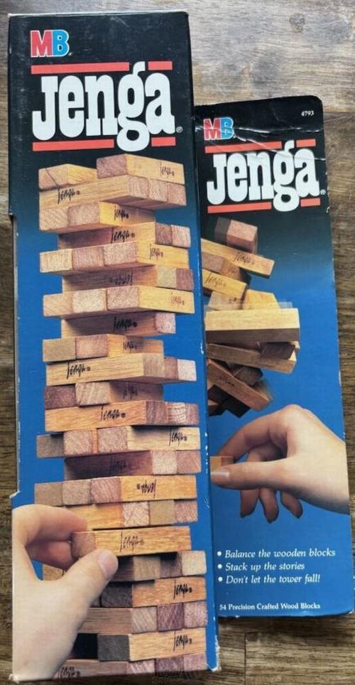Original Vintage 1986 Jenga Game By Milton Bradley Hasbro Made In USA  - $18.95