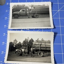 Vintage Photograph Man With Log Truck 1940s Logging Timber Texas - $6.29