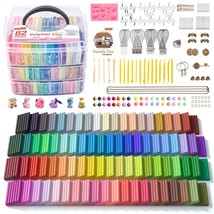 Polymer Clay, 82 Colors Oven Bake Modeling Clay, Creative Clay Kit With ... - $54.99