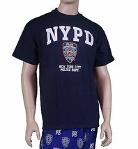NYPD Short Sleeve with NYPD Logo and Shield Print T-Shirt Navy - £13.57 GBP
