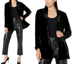 Eileen Fisher Sz S Long Blazer Black Silk Velvet Open Jacket Cardigan $3... - $163.34