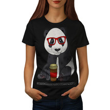 Wellcoda Coffee Happy Panda Womens T-shirt, Hippie Casual Design Printed Tee - £14.96 GBP+