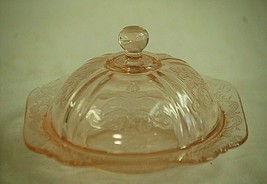 Madrid Pink by Federal 1930&#39;s Depression Glass Butter Dish w Dome Lid Glassware - £62.29 GBP