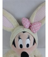 Disney Store Minnie Mouse Easter Yellow Bunny Rabbit Plush Stuffed 18&quot; - £11.38 GBP