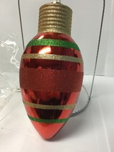 ex15311A glass ornament large bulb 10” x 5” looks like C-7 red see pictures - $272.75 MXN