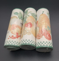 3 VTG Unopened Wallpaper Border Rolls Fruit Grapes Pears Berries 5.5 Yd Each NOS - $40.01