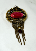 Marena Germany Gold Tone Handmade Pin Brooch Circa 1980s - $148.50