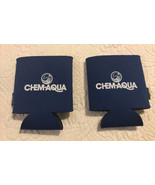  Pair Chem-Aqua Advertising Beer Soda Cover INSULATOR Can KOOZIES Blue W... - $14.11